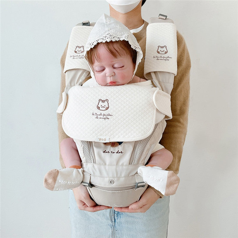 ins Korean baby universal sucking belt chest bite towel shoulder waist stool accessories pure cotton baby carrier bib towel