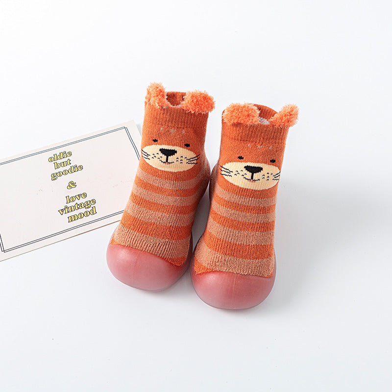 Baby floor socks fall/winter baby toddler shoes soft bottom terry thick socks shoes boys and girls non-slip indoor footwear