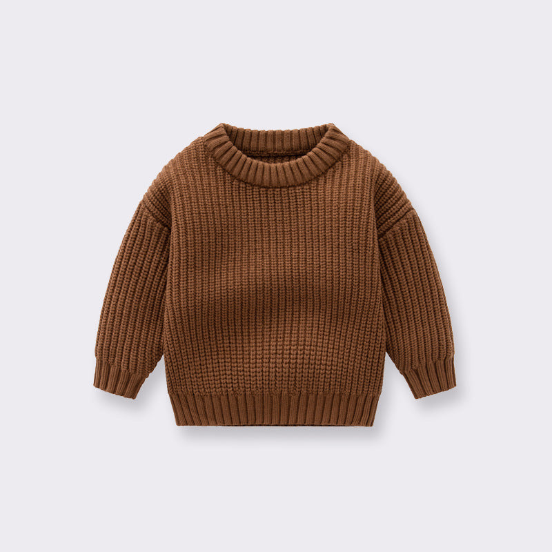 ins hot baby round neck sweater baby boy girl child autumn and winter loose knitted coat sweater