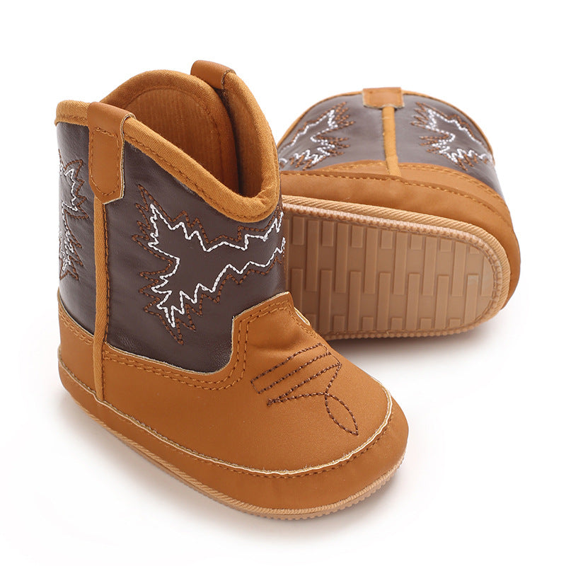 Baby boots cute high quality soft PU non-slip sole spring and autumn fashion 0-1 year old newborn walking