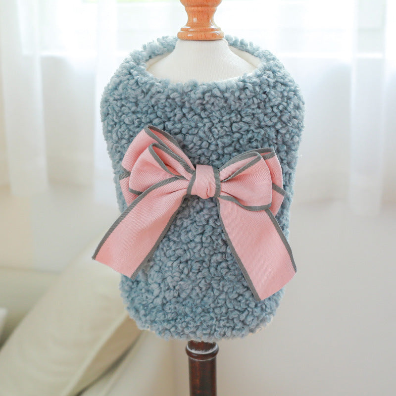 Spot cross-border hot-selling pet puppy and cat clothes source factory autumn and winter new lambskin fragrance vest