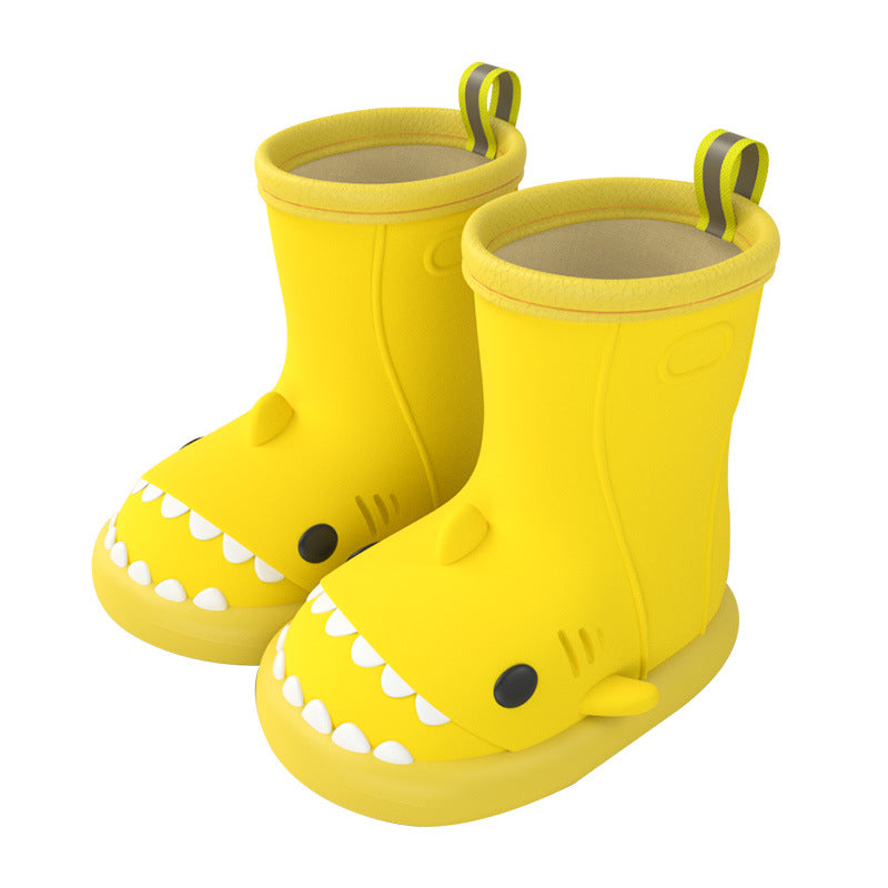 Cartoon shark children's rain boots girls baby non-slip rain boots children's cute water shoes waterproof children's rubber shoes