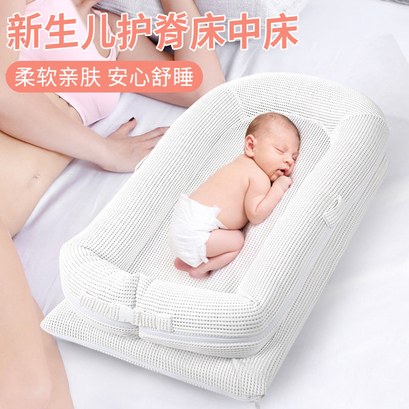 Portable baby crib mid-bed anti-pressure multifunctional movable baby newborn bb game safety bed breathable