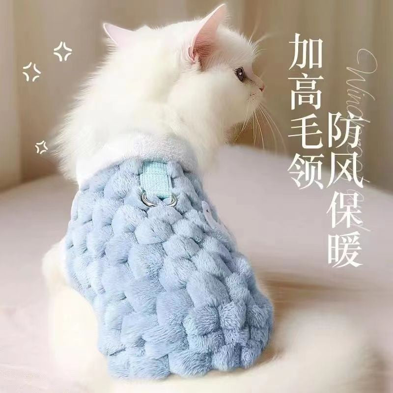 Dog clothes, cat and dog clothing, autumn and winter pet supplies wholesale, Teddy cat cotton coat, scarab fleece vest to keep warm