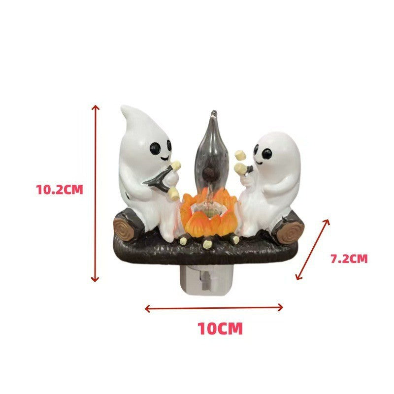 Cross-border new ghost bonfire party night light resin craft Halloween festival atmosphere decoration ornaments