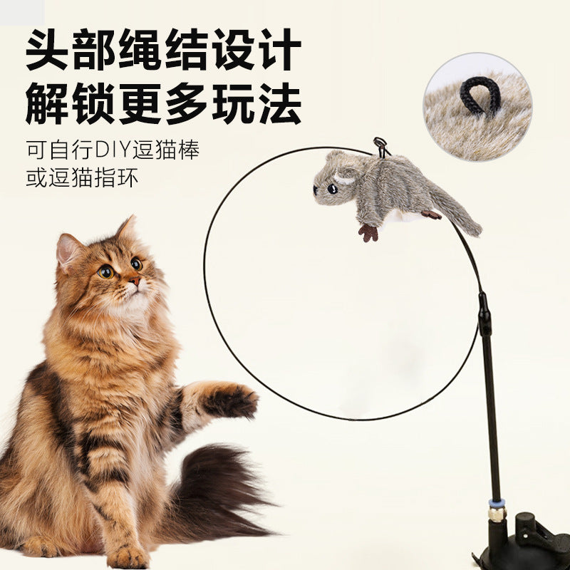 Cross-border pet swing sparrow USB charging simulation animal call vibration induction cat smart toy