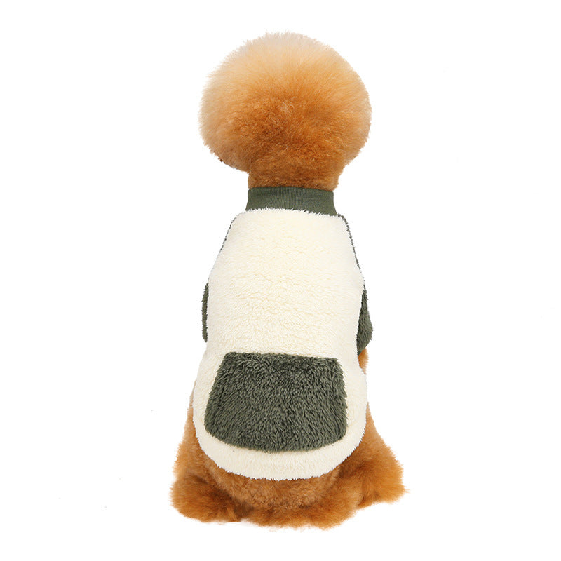 New autumn and winter dog clothes pet clothes super stretch fleece love cute French bulldog Teddy dog clothes