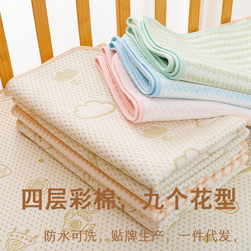 Supply baby high-density gauze diaper pad newborn leak-proof pad children baby waterproof washable small quilt diaper pad