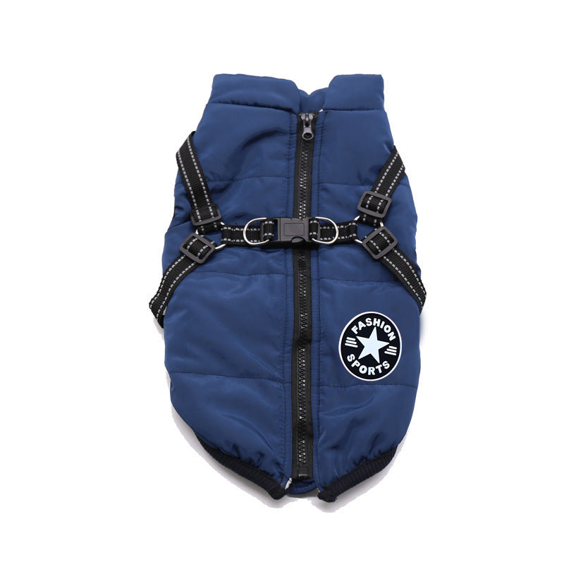 Winter pet thick warm cotton clothes for cats and dogs Teddy two-legged windproof lambskin clothes for small dogs