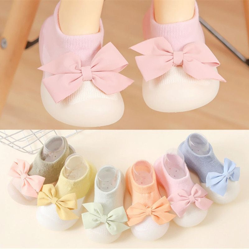 2024 new spring and summer bowknot baby cute girl princess style baby socks shoes baby toddler shoes