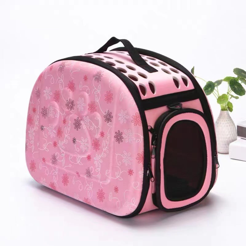 Messenger pet bag breathable foldable pet backpack large capacity two small cat bags outing portable bag in stock