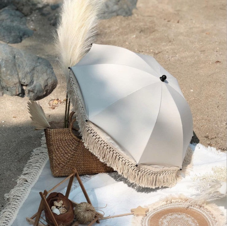 INS explosive lace bohemian children's outdoor stroller parasol baby beach sun protection UV umbrella