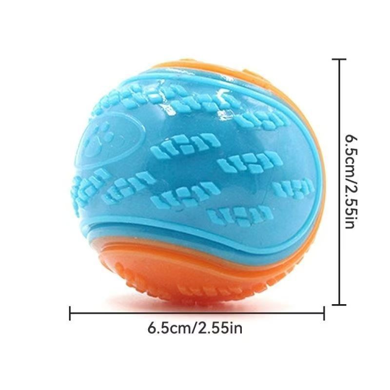 Cross-border hot-selling pet teething toy ball 6.5cm bite-resistant teeth cleaning tpr rubber ball dog interactive small and medium-sized dogs