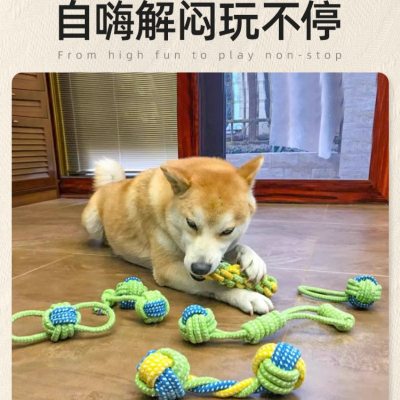 Manufacturers supply pet cotton rope toys dog toy set dog teeth cleaning cotton rope bite resistant dog rope toys