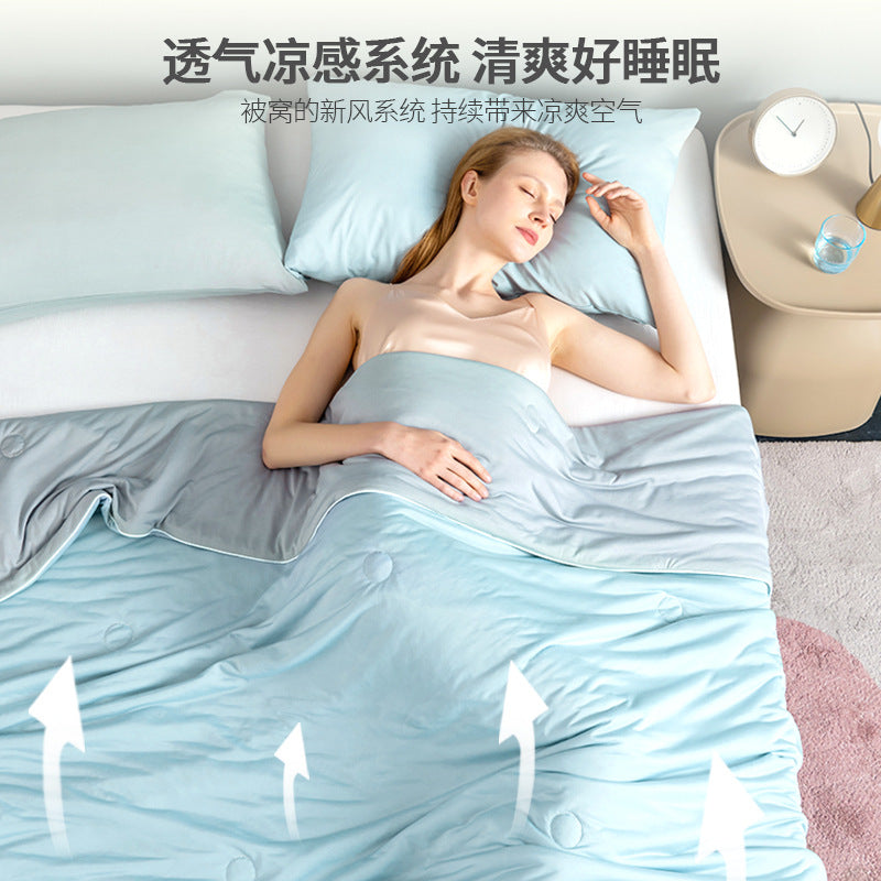 Summer A-class mother and baby grade cool silk summer cool quilt air conditioning quilt core solid color thin quilt gift ice silk summer quilt wholesale