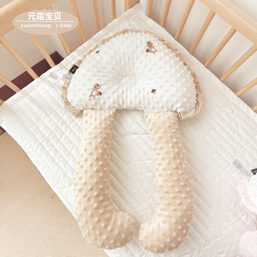ins baby comfort pillow bean velvet U-shaped pillow anti-head tilt shaping pillow anti-startle baby sleeping pillow