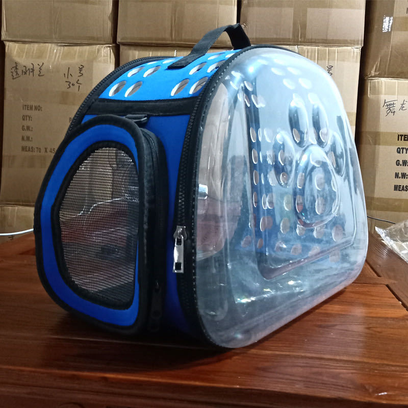 Messenger pet bag breathable foldable pet backpack large capacity two small cat bags outing portable bag in stock