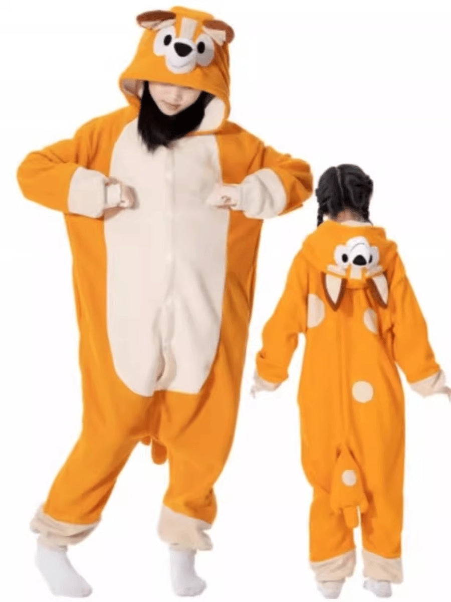 Salamander dragon taming tiger shark lion brown monkey Teletubbies adult cartoon one-piece pajamas Halloween cosp