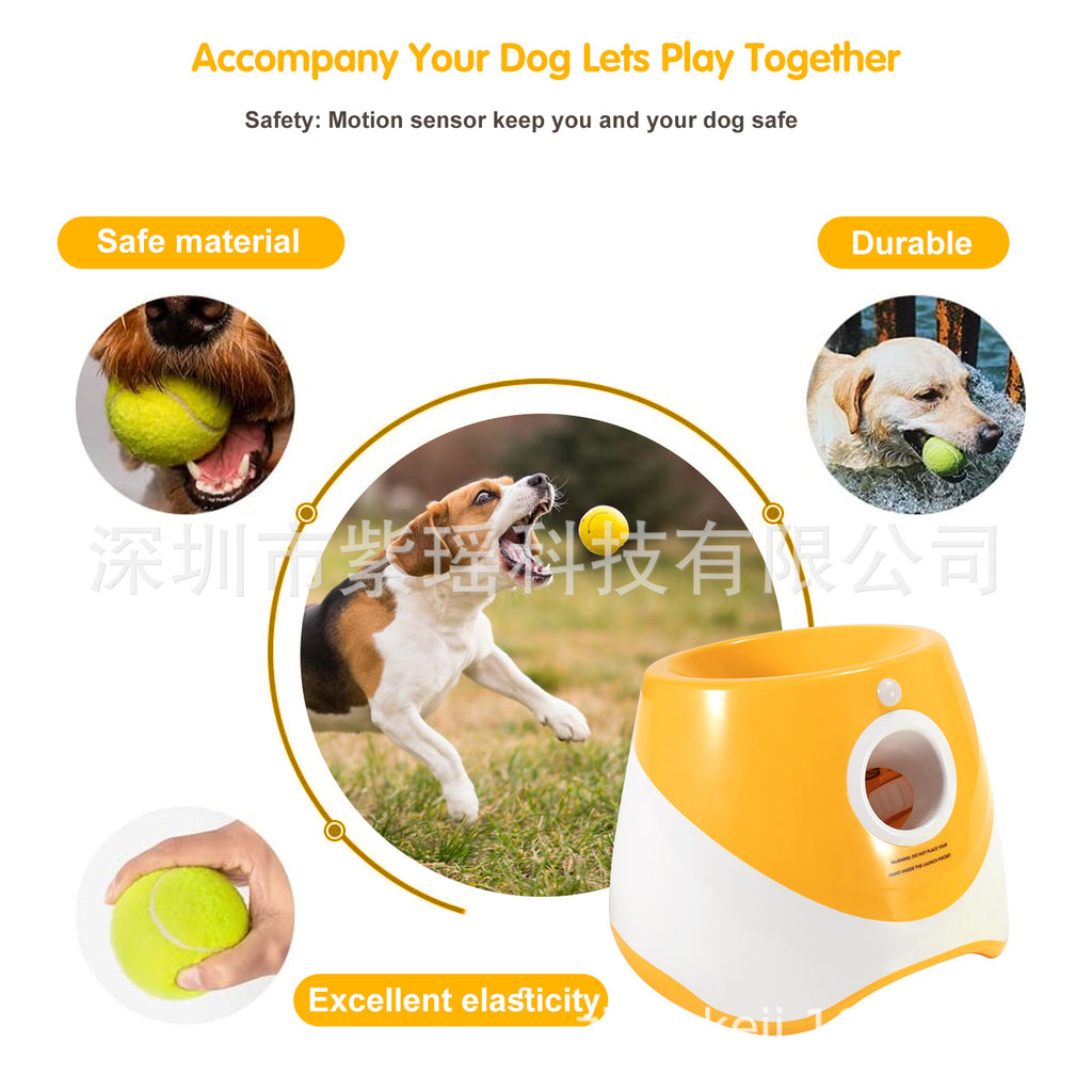 Ball throwing machine pet dog training automatic tennis ball outdoor three-speed adjustable distance dog walking interactive cat and dog toy device