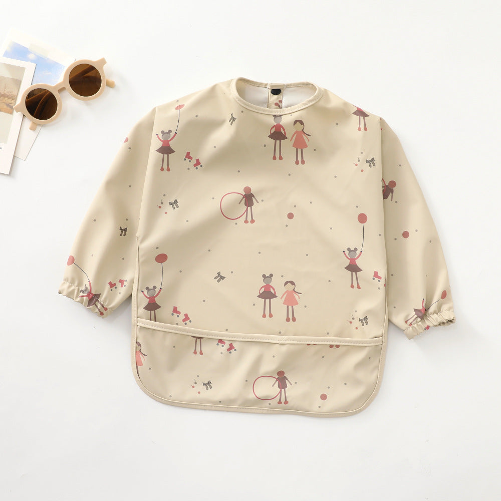 Danish children's waterproof anti-clothing bib baby eating bib super soft waterproof baby rice pocket anti-dirty feeding