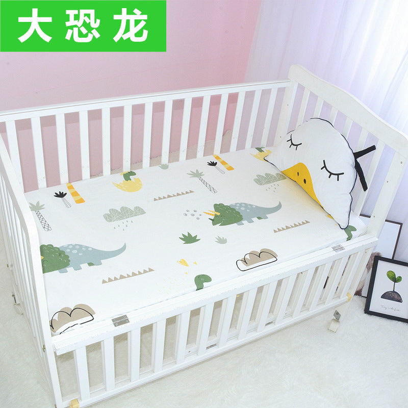 Foreign trade pure cotton crib bed sheet baby maternal and infant products ins children cartoon bed cover wholesale