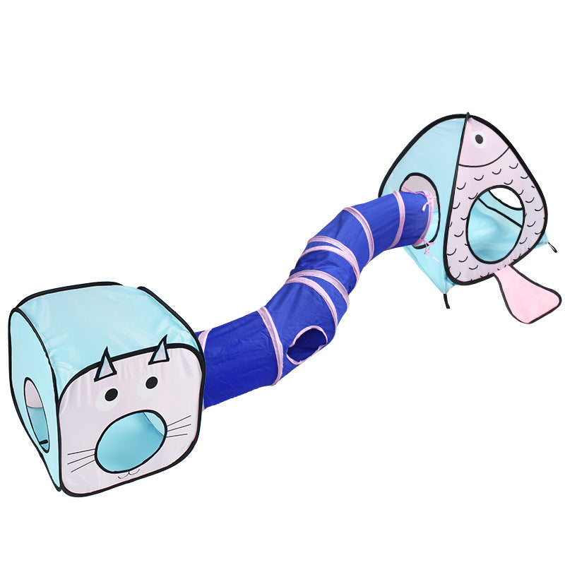 Manufacturers spot Amazon cross-border polyester cloth foldable pet tent cat tunnel toy cat channel three-piece set