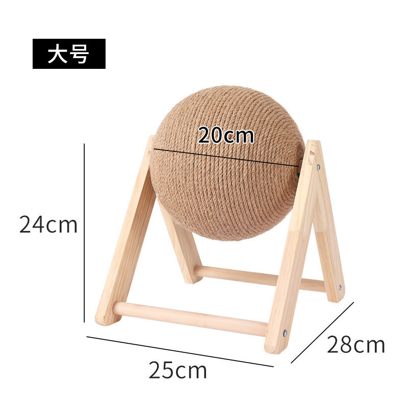 Cat scratching board cat toy wooden cat scratching ball rabbit claw sharpening hemp rope cat climbing frame durable cat scratching post pet supplies