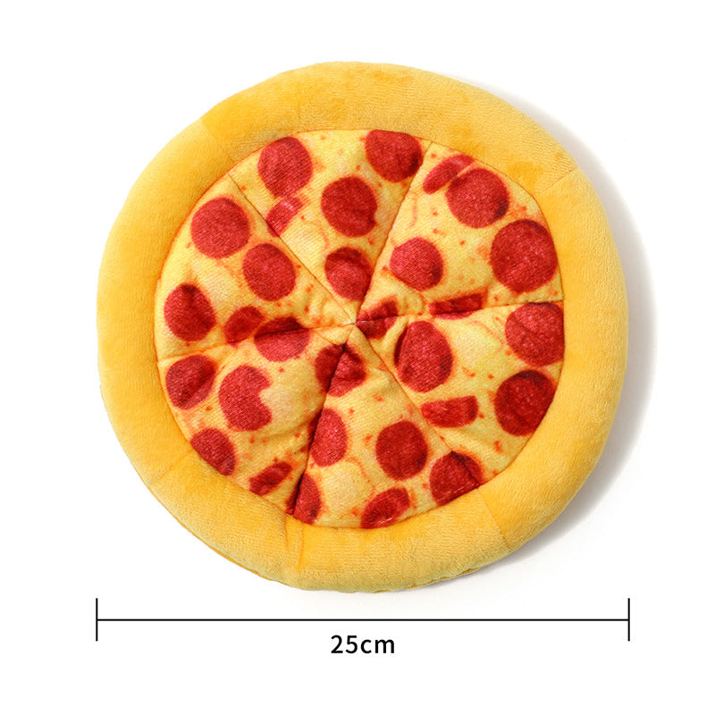 Dog chewing sound toy fun pizza BB interactive training resistant to tearing simulation pet teething toy