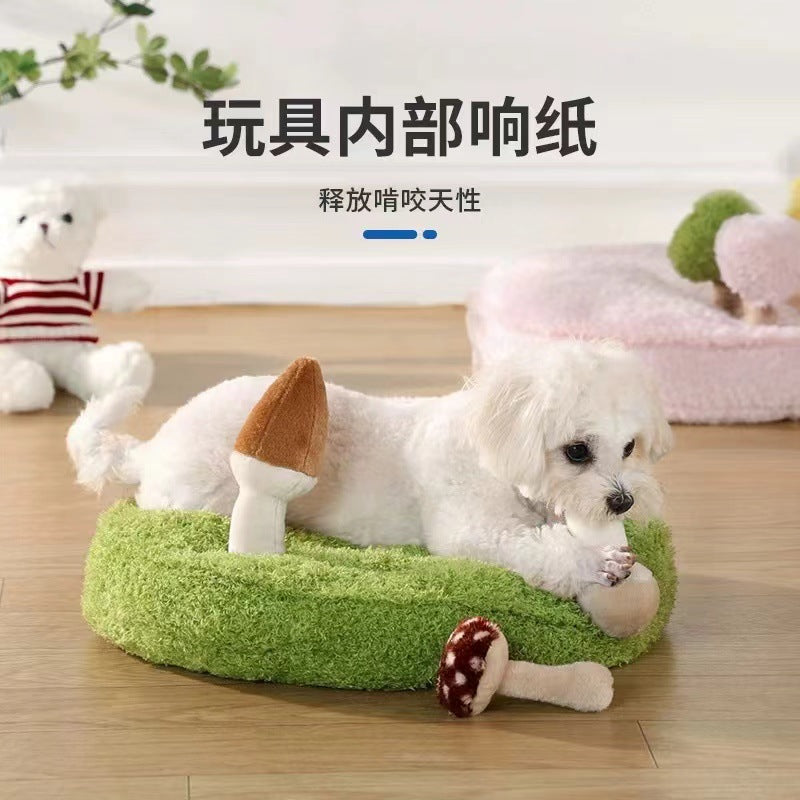 Cross-border hot selling pet mat cat bed puppy dog cat bed sleeping plush toy round bed four seasons universal soft
