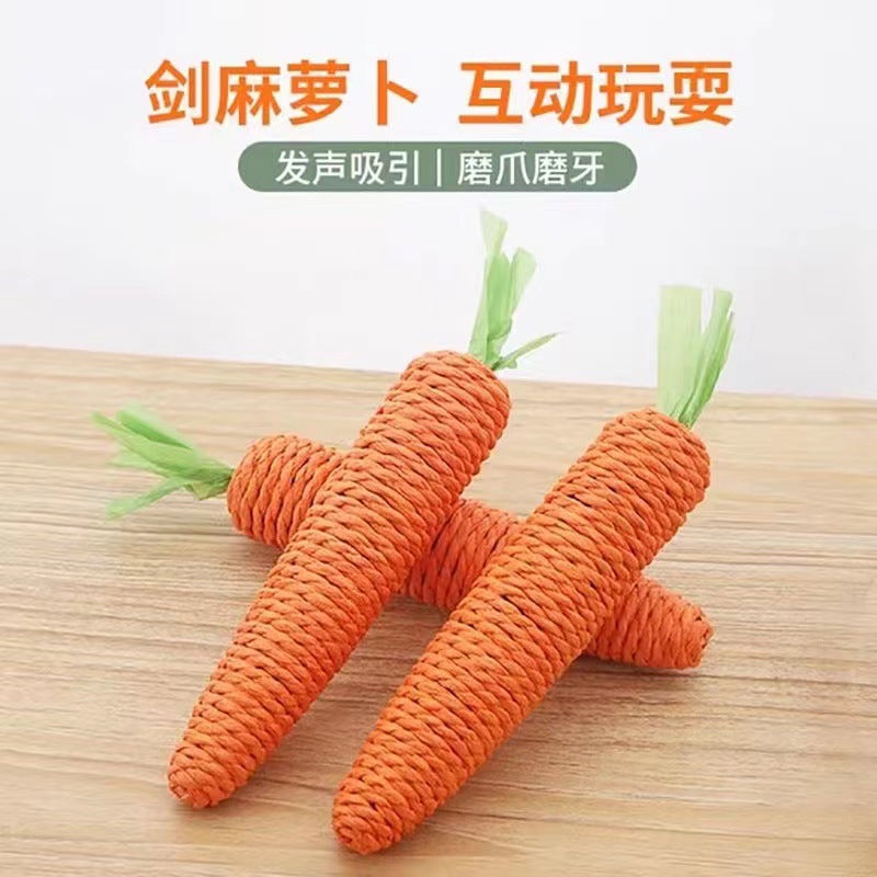 New cat toy carrot, bite-resistant built-in bell teething stick toy, boredom-relieving kitten pet supplies