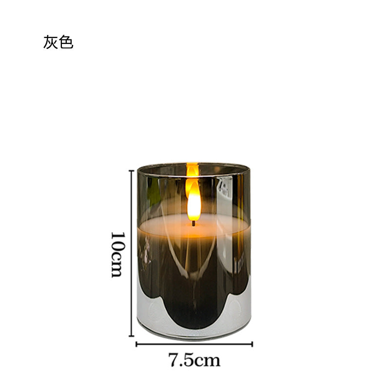 Glass shell electronic candle lamp with replaceable battery party romantic atmosphere lamp Christmas Halloween decoration lamp