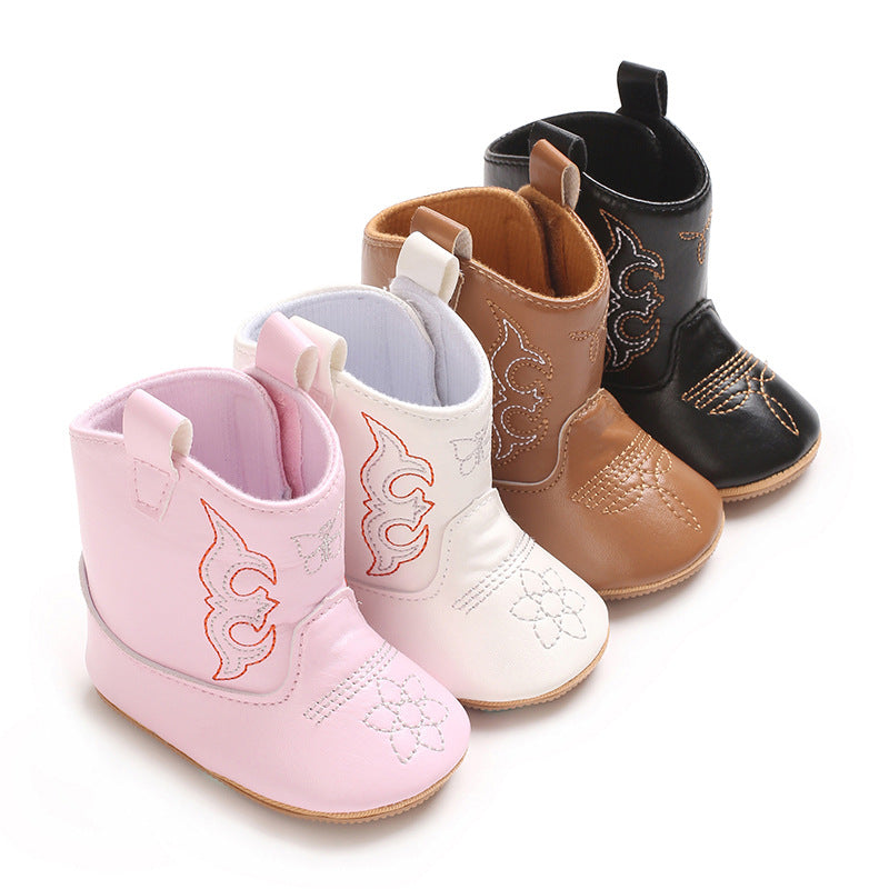 New style baby boots cute high quality soft PU non-slip sole spring and autumn fashion 0-1 year old newborn walking