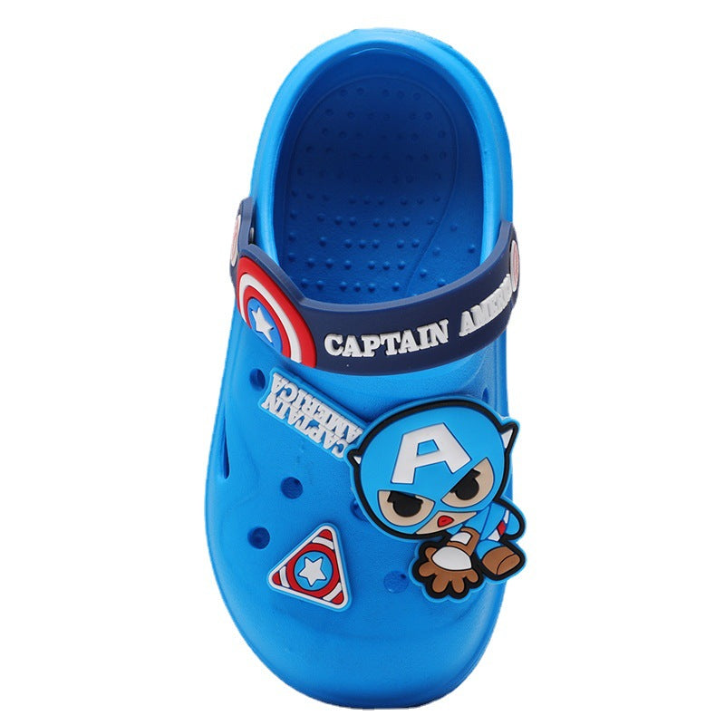 Disney Baotou Anti-collision Iron Man Children's Slippers Summer Indoor Anti-Slip Cartoon Children's Baby Beach Crocs