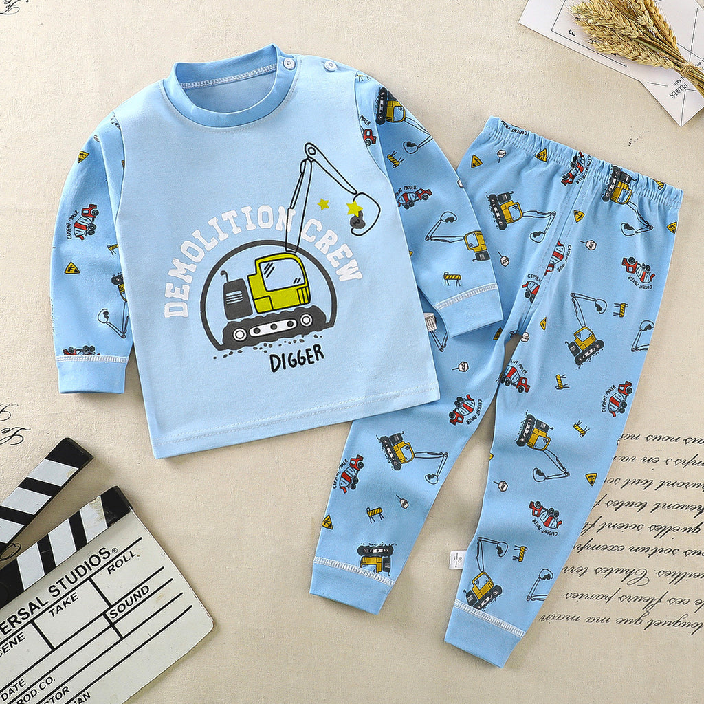 Children's underwear set cotton pajamas girls baby long johns cotton boys home clothes children's clothing wholesale