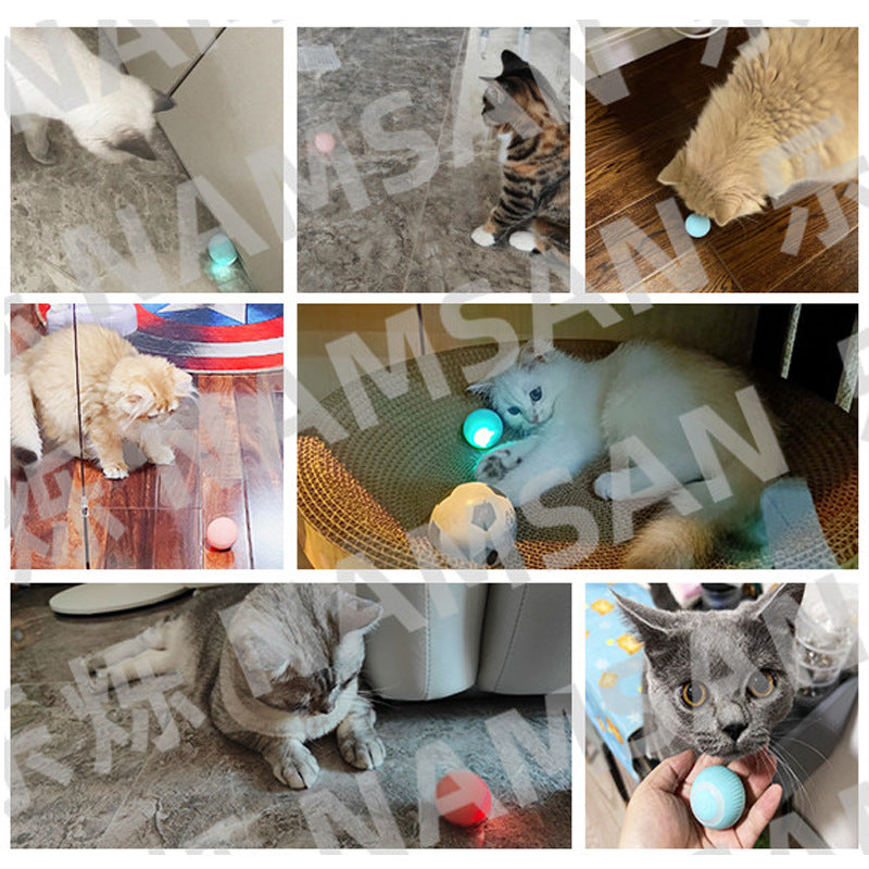 Pet Supplies Cat Toy Ball USB Rechargeable Gravity Smart Rolling Ball Funny Catnip Self-Hey Toy Ball