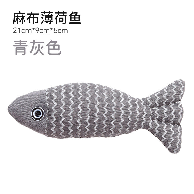 Extra Large Pet Catnip Fish Toy Cat Toy Cat Toy Cat Sackcloth Fish Self-Hi Catnip Doll Cat Toy