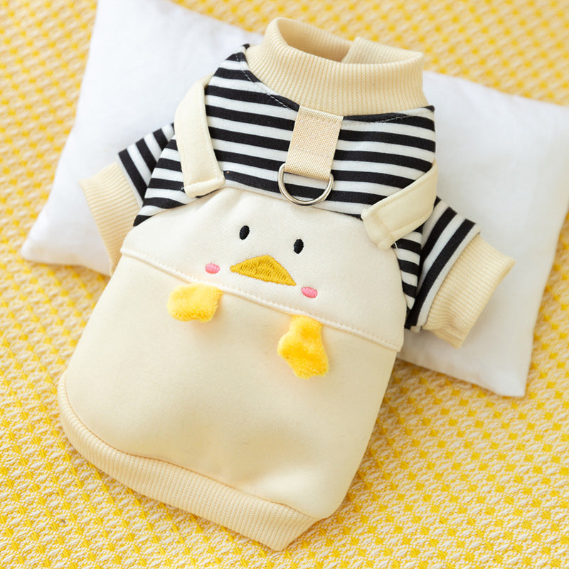 New autumn and winter Korean version dog cute cartoon small and medium-sized dog bear sweatshirt cat Teddy pet dog clothes