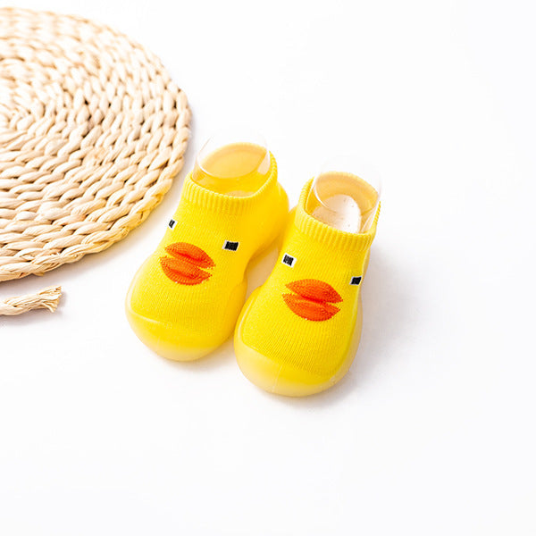 New spring and summer boys and girls children's shoes and socks cartoon little yellow duck boat shoes indoor shallow mouth baby baby toddler shoes outdoor