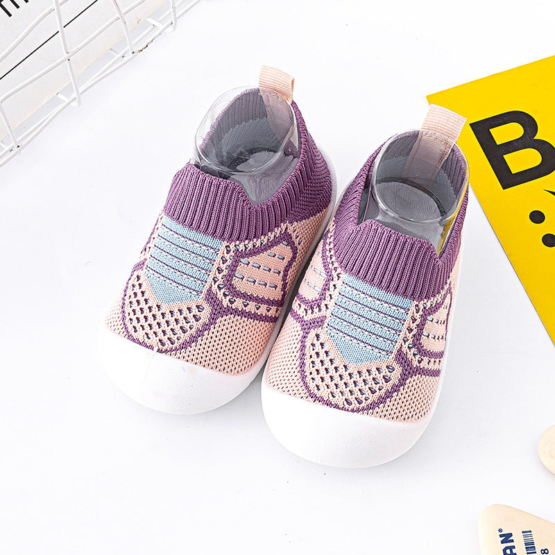 Spring and Autumn Baby Toddler Shoes Non-slip Soft Soled Baby Shoes Breathable Mesh Socks Shoes One-Step Baby Toddler Shoes
