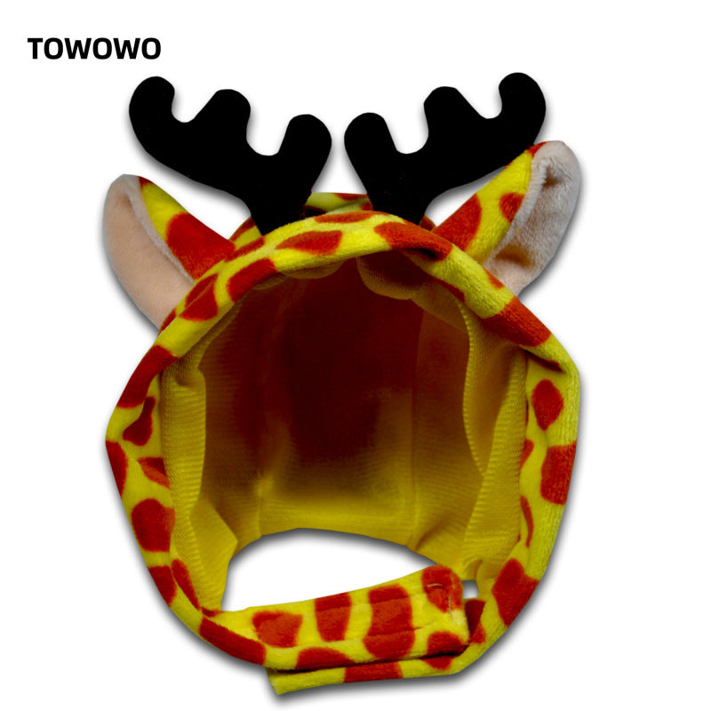 New Year Pet Christmas Hat Cat Cute Pet Head Clothing Supplies Transformed into Panda Small Dog and Cat Toy Headgear