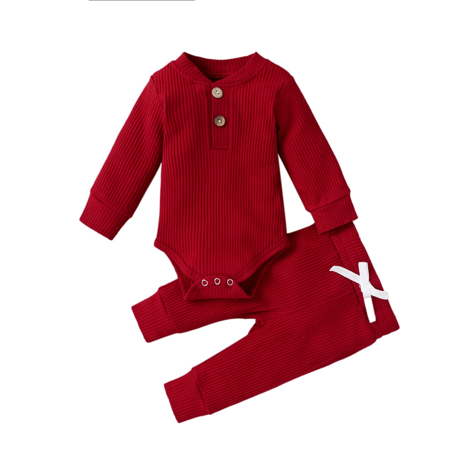 Baoxin children's clothing spring and autumn men and women baby infant cotton long-sleeved jumpsuit trousers home bottoming comfort suit
