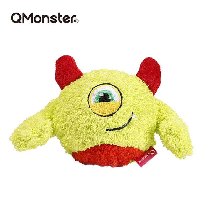 Qmonster dog toy beautiful plush Q Baolong egg sound thorn ball bite wear cute plush puppy pet ball