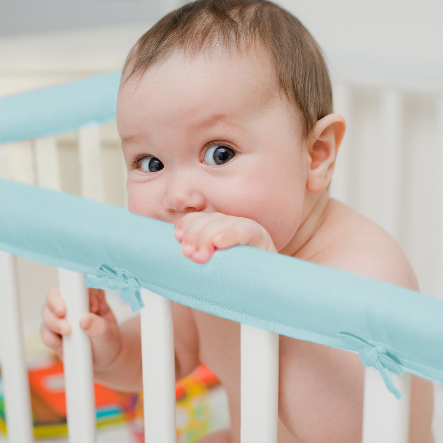 Cross-border baby crib anti-collision protection edge strip solid color baby crib baby anti-collision soft bag foreign trade home textile spot