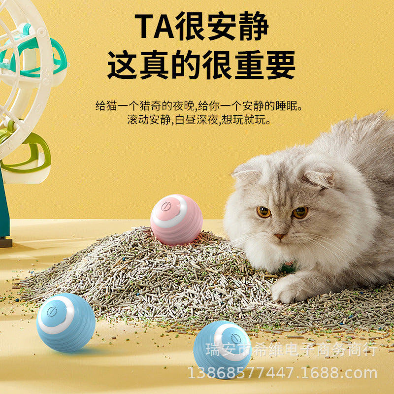 Funny Cat Ball Electric Bite-Resistant Self-Happiness Relief Toy Cross-border Pet Cat Track Wenzhou Gravity Smart Rolling Ball