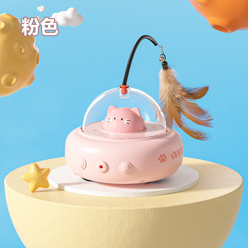 Intelligent automatic cat toy self-entertainment electric induction cat toy feather cat teaser pet supplies