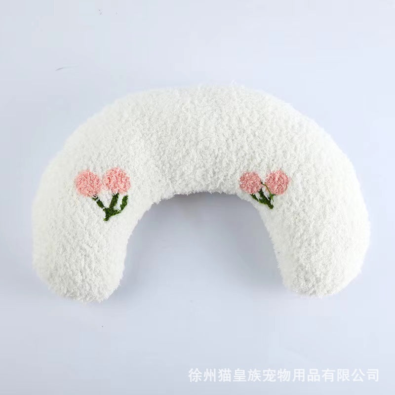 Pet Pillow Cat U-shaped Pillow Dog Pillow Protects Cervical Spine Deep Sleep Toy Pet Crescent Pillow