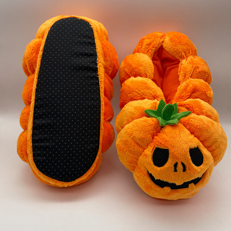 Spot cross-border Amazon hot product Halloween Pumpkin Slippers pumpkin plush slippers