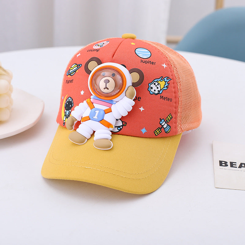 Children's hat spring and autumn thin cartoon duckbill cap boys and girls baseball cap sunshade baby sun protection hat cute
