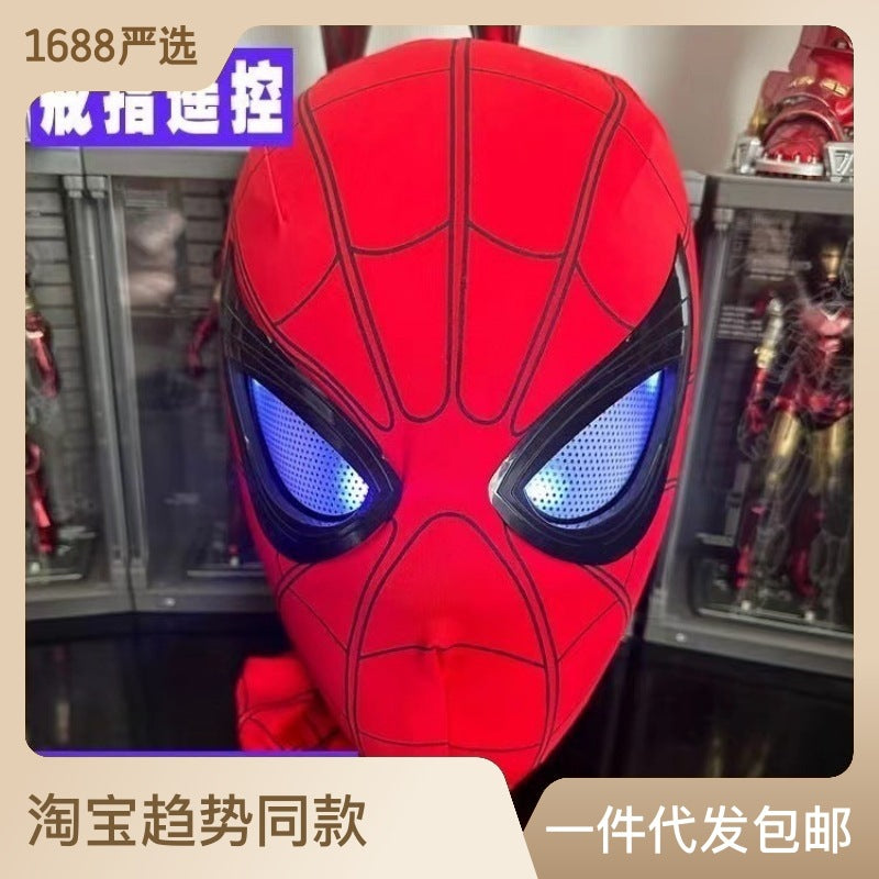 [Same Style on Douyin] Halloween Spider-Man Headgear Electric Luminous Mask Blinking Helmet High-tech Mask