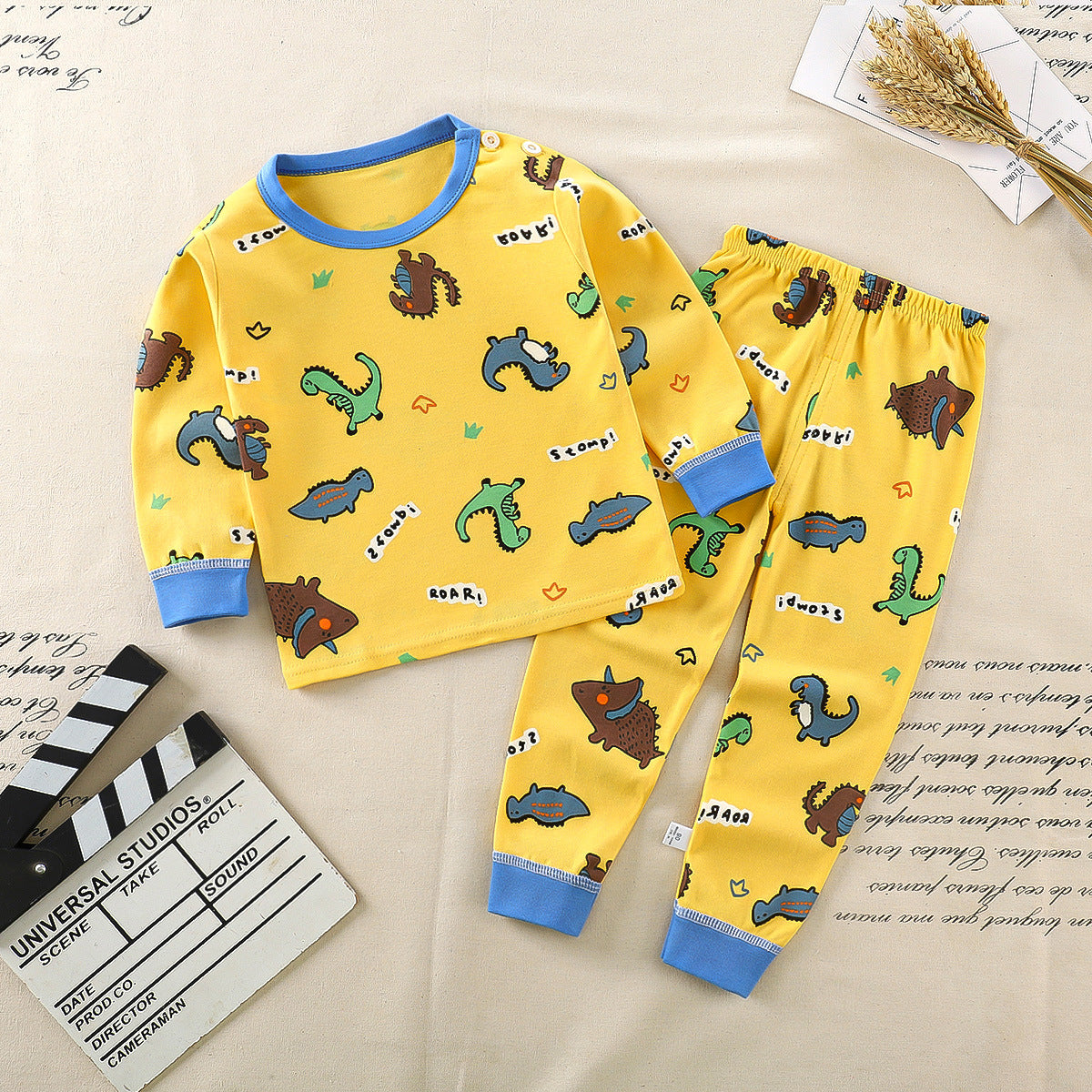 Children's underwear set cotton pajamas girls baby long johns cotton boys home clothes children's clothing wholesale